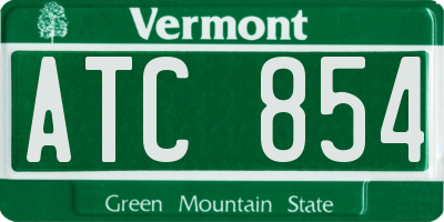 VT license plate ATC854