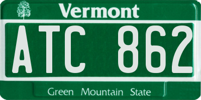 VT license plate ATC862