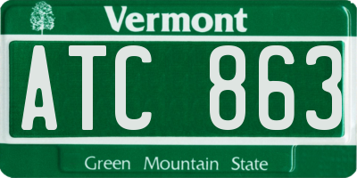 VT license plate ATC863