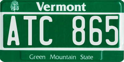 VT license plate ATC865
