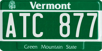 VT license plate ATC877