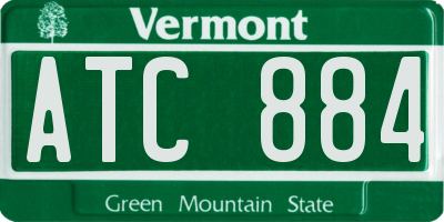 VT license plate ATC884