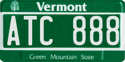 VT license plate ATC888