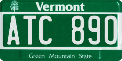 VT license plate ATC890