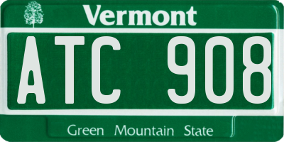 VT license plate ATC908
