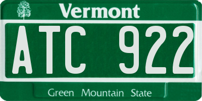 VT license plate ATC922