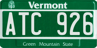 VT license plate ATC926