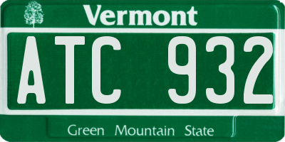VT license plate ATC932