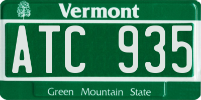 VT license plate ATC935