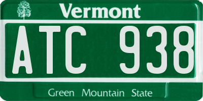 VT license plate ATC938
