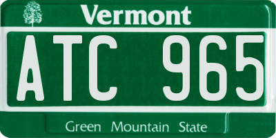 VT license plate ATC965