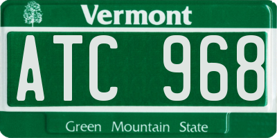 VT license plate ATC968