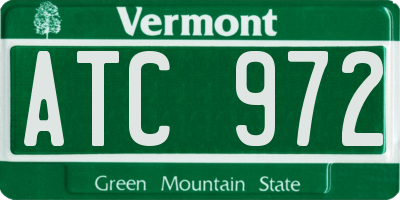 VT license plate ATC972
