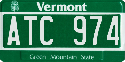 VT license plate ATC974