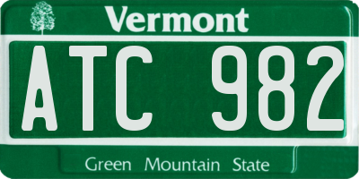 VT license plate ATC982