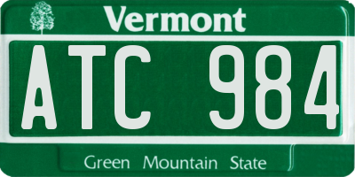 VT license plate ATC984