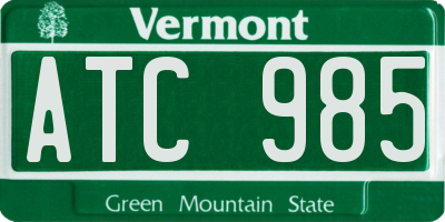 VT license plate ATC985