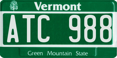 VT license plate ATC988