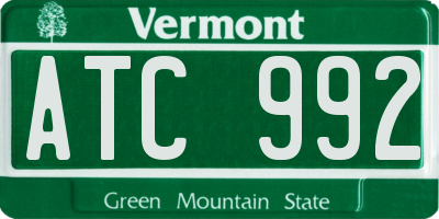 VT license plate ATC992