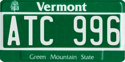 VT license plate ATC996