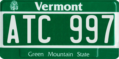 VT license plate ATC997