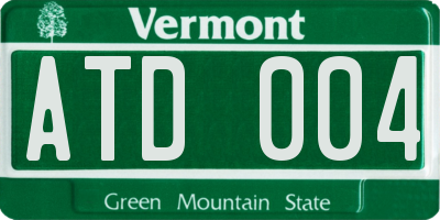 VT license plate ATD004