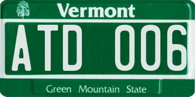 VT license plate ATD006
