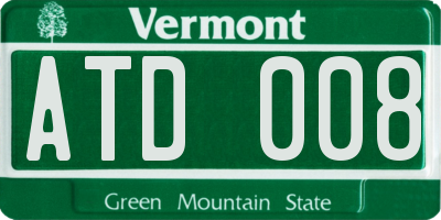 VT license plate ATD008