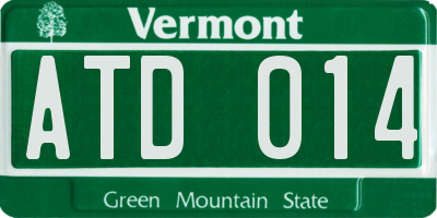 VT license plate ATD014