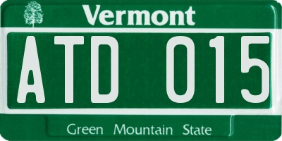 VT license plate ATD015