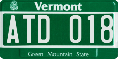 VT license plate ATD018