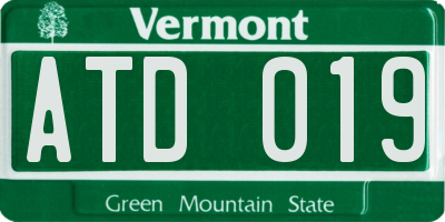 VT license plate ATD019