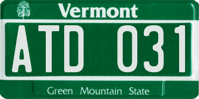 VT license plate ATD031