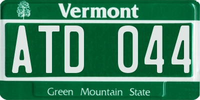 VT license plate ATD044
