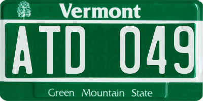 VT license plate ATD049
