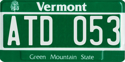 VT license plate ATD053