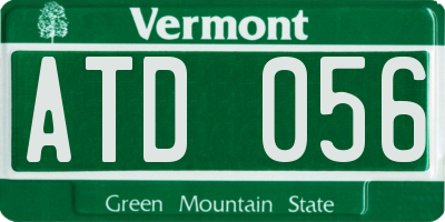 VT license plate ATD056