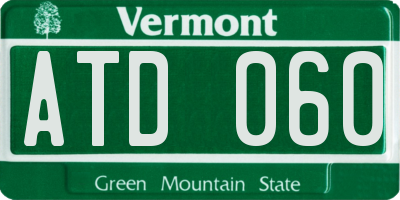 VT license plate ATD060