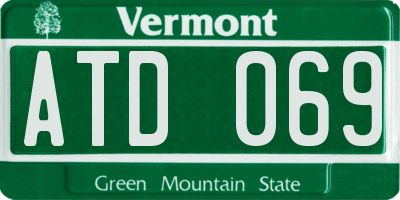 VT license plate ATD069