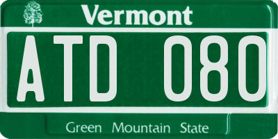 VT license plate ATD080