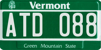 VT license plate ATD088