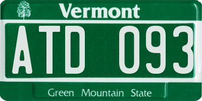 VT license plate ATD093