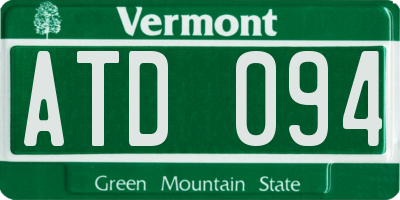 VT license plate ATD094