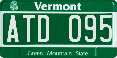 VT license plate ATD095