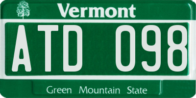 VT license plate ATD098