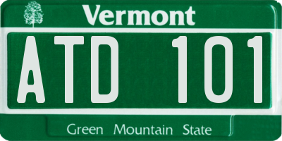 VT license plate ATD101