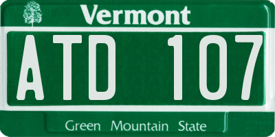 VT license plate ATD107