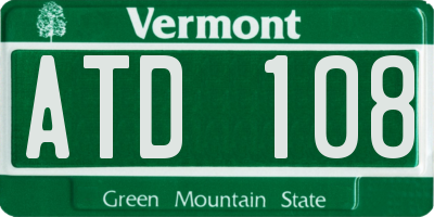 VT license plate ATD108