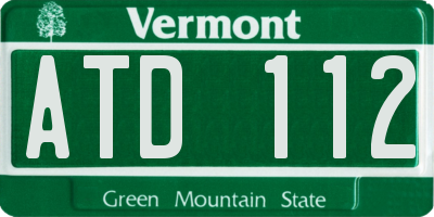 VT license plate ATD112