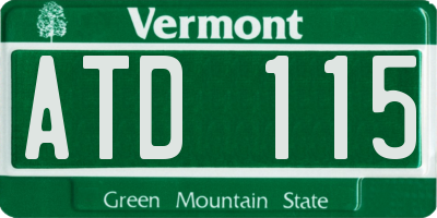 VT license plate ATD115